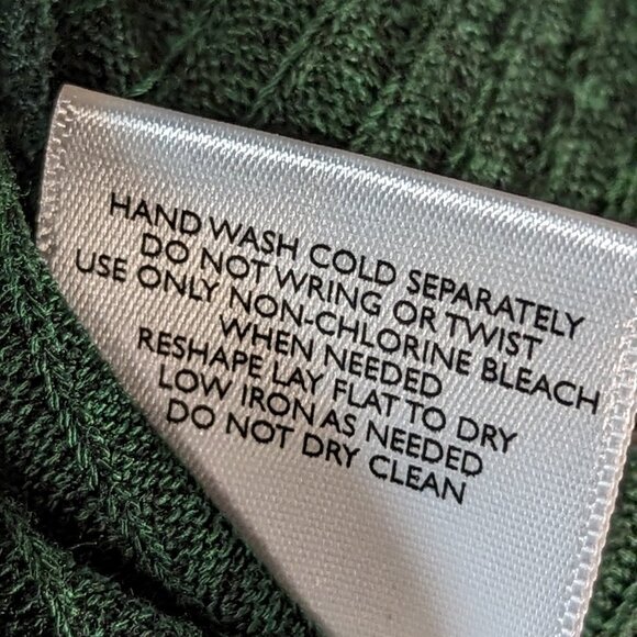 ModCloth Hunter Green Ribbed Peter Pan Sweater Dress, long sleeves. Size S - Picture 7 of 7